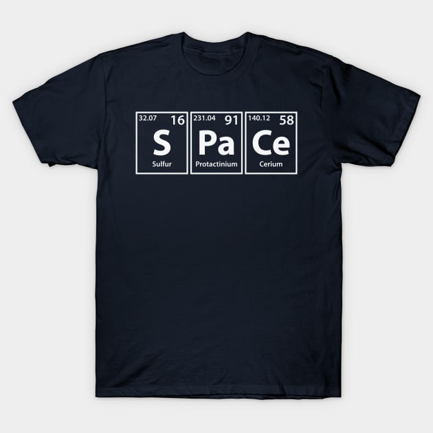 Space Elements Spelling T-Shirt by cerebrands